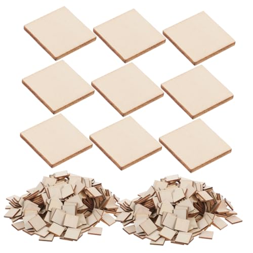 GARIOUANS 500 Stück Leere Holzquadrate: Für Kunst Und Handwerk, Unbehandelte Holzausschnitte Für Diy-projekte, Malerei, Schnitzerei Und Weihnachtsdekorationen. von GARIOUANS