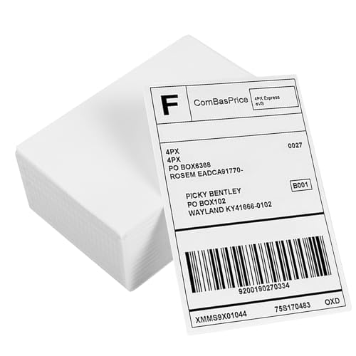 GARIOUANS 500Stücke Selbstklebende Thermoetiketten Stark Haftend mit Perforierter für Versand und Adressierung Kompatibel mit Etikettendruckern GARIOUANS 500Stücke Selbstklebende Thermoetiketten Stark Haftend mit Perforierter für Versand und Adressierung Kompatibel mit Etikettendruckern von GARIOUANS