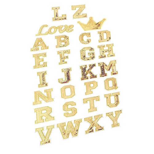 GARIOUANS 56 Stück Gold Buchstaben Patches zum Aufbügeln Alphabet Aufnäher für Kleidung Taschen Jeans Hüte DIY Projekte Gestickte Flicken für Kreative Dekoration GARIOUANS 56 Stück Gold Buchstaben Patches zum Aufbügeln Alphabet Aufnäher für Kleidung Taschen Jeans Hüte DIY Projekte Gestickte Flicken für Kreative Dekoration von GARIOUANS