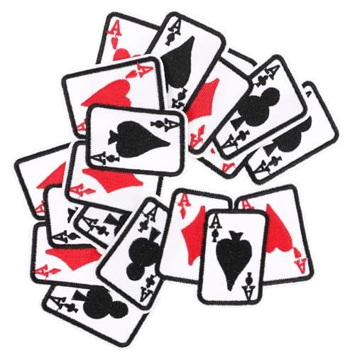 GARIOUANS 5Stücke Poker Stickerei Patches zum Aufbügeln DIY Kleidungsflicken Applikationen für Reparatur und Dekoration von Jacken Taschen und Mehr von GARIOUANS