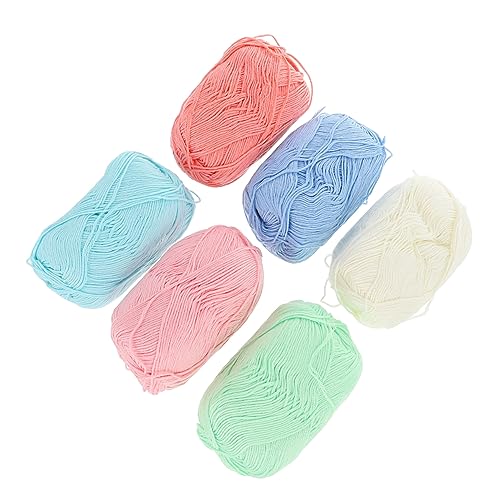 GARIOUANS 6 Rollen Baumwollgarn Häkelgarn Mittlere Stärke Langlebig Flexible Strickwolle für DIY Handarbeiten Haushaltsspinnen und Häkeln GARIOUANS 6 Rollen Baumwollgarn Häkelgarn Mittlere Stärke Langlebig Flexible Strickwolle für DIY Handarbeiten Haushaltsspinnen und Häkeln von GARIOUANS