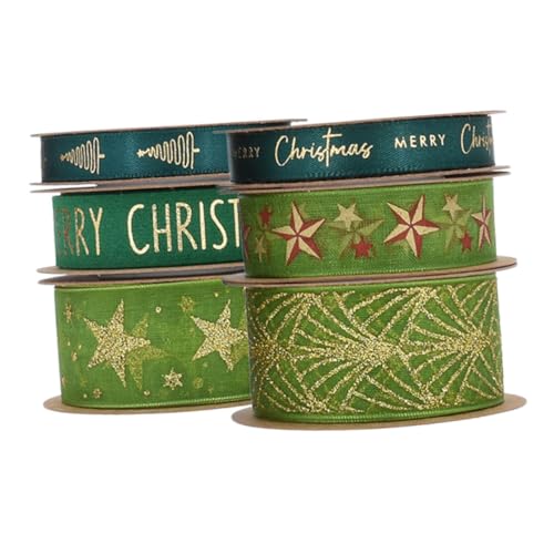 GARIOUANS 6 Rollen Grüne Schmuckband mit Drahtkante Glitzernde Dekobänder für Weihnachtsdeko Geschenkverpackung Haarschmuck und Blumenarrangements Langlebig Farbintensiv und Einfach zu GARIOUANS 6 Rollen Grüne Schmuckband mit Drahtkante Glitzernde Dekobänder für Weihnachtsdeko Geschenkverpackung Haarschmuck und Blumenarrangements Langlebig Farbintensiv und Einfach zu von GARIOUANS