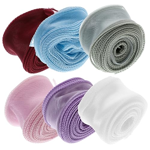 GARIOUANS 6 Rollen Satinbänder Yards Mehrfarbiges und Bastelband für Blumenarrangements Hochzeitsdeko Diy Schleifen und Verpackung Knitterfrei Robust von GARIOUANS