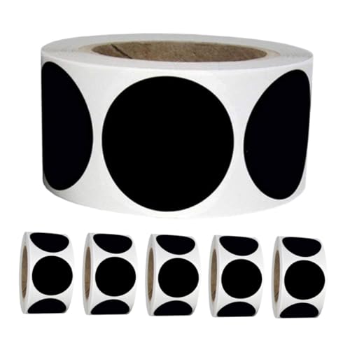 GARIOUANS 6 Rollen Schwarze Runde PVC Klebeetiketten Selbstklebend Schreibbar Organisieren für Büro Küche Garage Storage Markierung GARIOUANS 6 Rollen Schwarze Runde PVC Klebeetiketten Selbstklebend Schreibbar Organisieren für Büro Küche Garage Storage Markierung von GARIOUANS