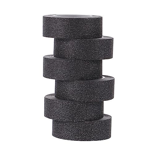 GARIOUANS 6 Rollen Schwarzes Glitzerpapier Klebeband DIY Dekoratives Klebeband für Scrapbooking und Bastelarbeiten pro Rolle Hochwertiges Bastelmaterial für Kreative Projekte von GARIOUANS