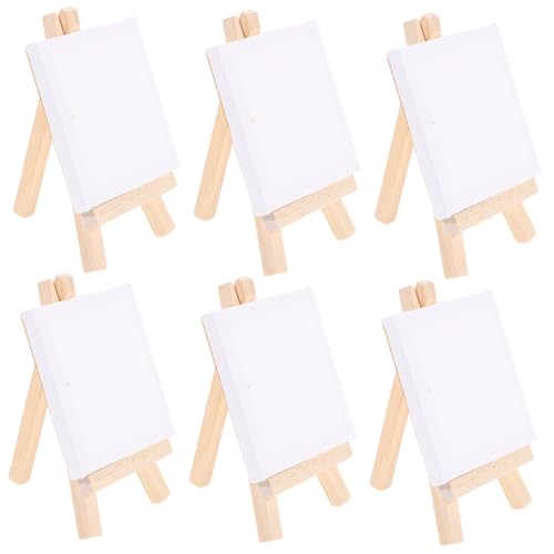 GARIOUANS 6 Sätze Mini Holz Staffelei mit Weißen Beschichteten Leinwänden Leicht Bemalbar Robustes Holzmaterial Praktisches Malset für Anfänger und Künstler für Basteln und Kunstprojekte GARIOUANS 6 Sätze Mini Holz Staffelei mit Weißen Beschichteten Leinwänden Leicht Bemalbar Robustes Holzmaterial Praktisches Malset für Anfänger und Künstler für Basteln und Kunstprojekte von GARIOUANS