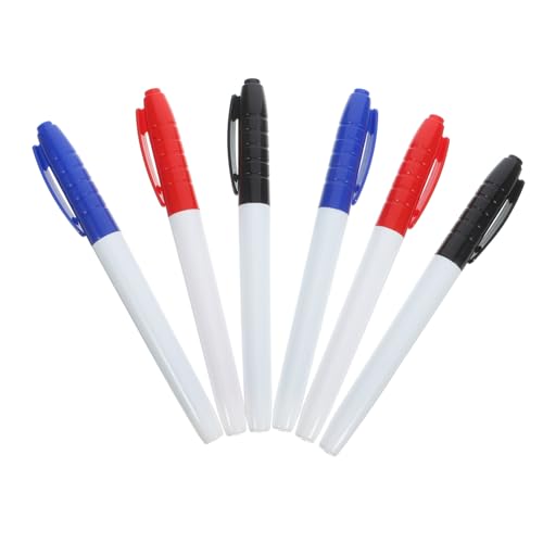 GARIOUANS 6 Stück Abwischbare Whiteboard Marker Spitze Wasserbasierte Stifte für Schule Büro und Zuhause für Zeichen und Notizen Blau Schwarz Rot von GARIOUANS
