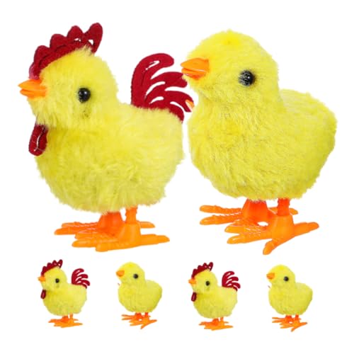 GARIOUANS 6 Stück Auf Dem Uhrwerk Küken Halloween Liefert Kinderspielzeug Masse Intelligenzspielzeug Realistisches Huhn Aufziehspielzeuge Interaktives Plüschtier Plastik Yellow von GARIOUANS