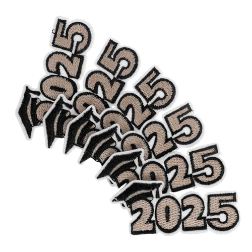 GARIOUANS 6 Stück Bügelbilder Graduation Patches Schwarz Gold Bestickte DIY Stoffapplikationen für Partydeko Kleidung Hüte Stilvolle Abschlussfeier Accessoires GARIOUANS 6 Stück Bügelbilder Graduation Patches Schwarz Gold Bestickte DIY Stoffapplikationen für Partydeko Kleidung Hüte Stilvolle Abschlussfeier Accessoires von GARIOUANS