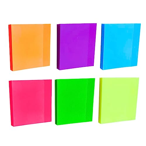 GARIOUANS 6 Stück Bunte Selbstklebende Notizzettel für Büro Schule Zuhause Wiederverwendbar Praktisch Vielseitig Einsetzbar Rot Orange Gelb Grün Blau von GARIOUANS