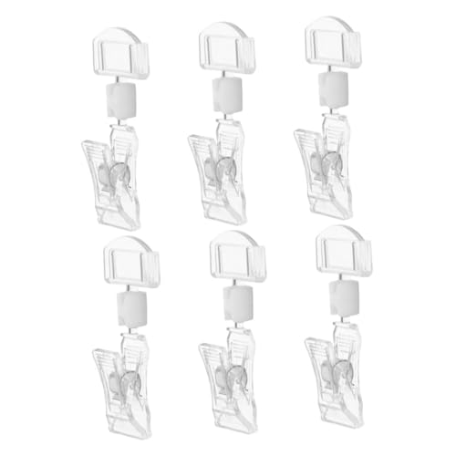 GARIOUANS 6 Stück Drehbare Preisschilder Halter Clips Transparente Klemmen für Etiketten Tags und Werbeschilder im Einzelhandel Supermarkt oder Geschäft von GARIOUANS