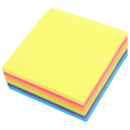 GARIOUANS 6 Stück Farbiges Haftnotizen Pad Selbstklebende Notizzettel für Schule Büro Zuhause für To Do Listen und Erinnerungen Fluoreszierendes Design von GARIOUANS