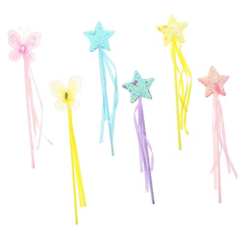 GARIOUANS 6 Stück Feenstäbe mit Glitzersteinen Tragbare Engelsstäbe für Auftritte Partydekoration Kreative Stäbe in Gelb Blau und Schmetterlingsdesign GARIOUANS 6 Stück Feenstäbe mit Glitzersteinen Tragbare Engelsstäbe für Auftritte Partydekoration Kreative Stäbe in Gelb Blau und Schmetterlingsdesign von GARIOUANS