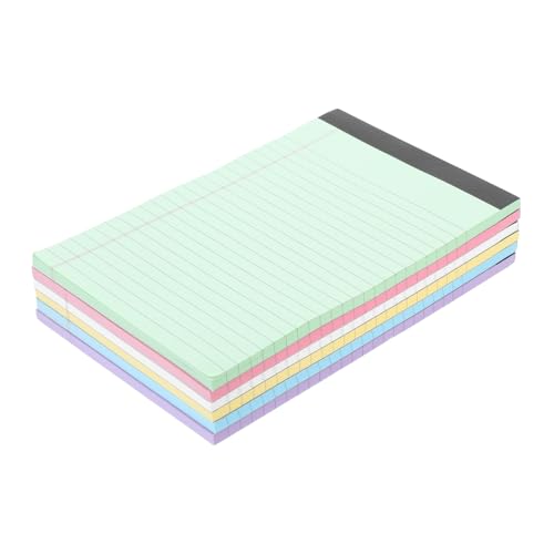 GARIOUANS 6 Stück Liniertes Notizblock Abreißbar Tragbare Schreibblöcke für Büro Schule Tagesplanung und Aufgabenmanagement Glattes Papier Dickes Material Farbige Memo Pads von GARIOUANS