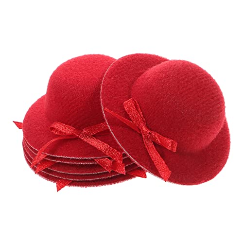 GARIOUANS 6 Stück Mini Schleifenhut Kleine Bastelkappen Unisex Hut Miniatur Partyhut Mini Bowlerhut Rotes Tuch GARIOUANS 6 Stück Mini Schleifenhut Kleine Bastelkappen Unisex Hut Miniatur Partyhut Mini Bowlerhut Rotes Tuch von GARIOUANS