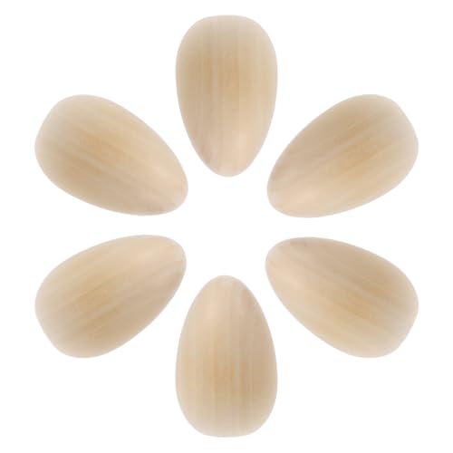 GARIOUANS 6 Stück Ostern-doodle-eier Szene Gesprenkelt Party-eier-dekorationen Dekorateur Party-ei-dekorationen Geformt Ornamente Hängend Unvollendet Jumbo Token Khaki Holz von GARIOUANS