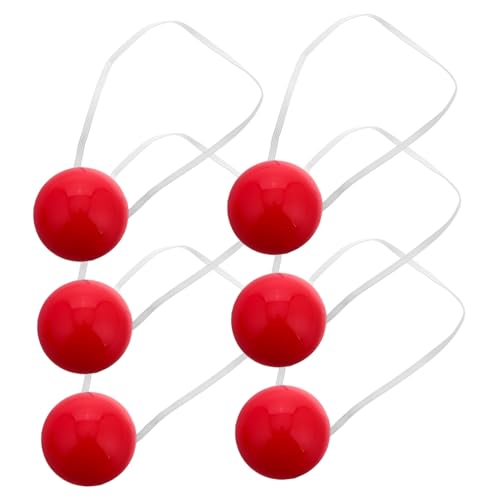 GARIOUANS 6 Stück Partydekorationen Clownsnase Für Erwachsene Rentiernase Für Schwamm-clown-nase Clown-kostüm Halloween-party-accessoire Halloween-nase Clown-zubehör Rot Plastik von GARIOUANS