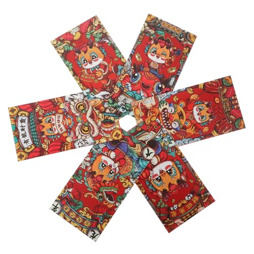GARIOUANS 6 Stück Rote Umschläge Jahr Des Drachen Frühlingsfest Geldbeutel mit Traditionellem Muster Vielseitig für Schmuck Grußkarten Geschenkumschläge Neujahr Dekoration GARIOUANS 6 Stück Rote Umschläge Jahr Des Drachen Frühlingsfest Geldbeutel mit Traditionellem Muster Vielseitig für Schmuck Grußkarten Geschenkumschläge Neujahr Dekoration von GARIOUANS