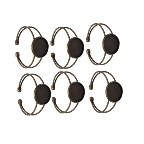 GARIOUANS 6 Stück Runde Y Förmige Kupfer Armband Rohlinge Antik Bronze DIY Schmuck Basteln Verstellbar für Cabochon und Anhänger GARIOUANS 6 Stück Runde Y Förmige Kupfer Armband Rohlinge Antik Bronze DIY Schmuck Basteln Verstellbar für Cabochon und Anhänger von GARIOUANS