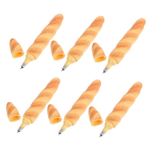GARIOUANS 6 Stück Simulierter Brot Kugelschreiber Realistische Brot Tintenstifte Büro Schreibstift Für Schulbedarf Gebäck Kugelschreiber Realistischer Lebensmittelstift von GARIOUANS
