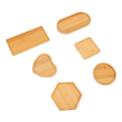 GARIOUANS 6 Stück Teiliges DIY Mosaik Holztablett Kreative Füllbare Holztabletts in Formen Naturbelassenes und Deko Tablett für Bastelprojekte und Wohnkultur von GARIOUANS