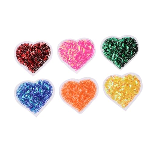 GARIOUANS 6 Stück Teiliges Herzförmige Pailletten Aufnäher Bestickte Stoff Applikationen zum Aufnähen für Kleidung DIY Basteln Taschen Hüte Schuhe Zubehör GARIOUANS 6 Stück Teiliges Herzförmige Pailletten Aufnäher Bestickte Stoff Applikationen zum Aufnähen für Kleidung DIY Basteln Taschen Hüte Schuhe Zubehör von GARIOUANS