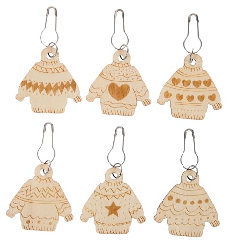 GARIOUANS 6 Stück Teiliges Holz stichmarkierer für Stricken und Häkeln Kleine Geschnitzte Maschenmarkierer Rutschfeste Maschenstopper aus Holz als Strickzubehör für Kleidung und DIY GARIOUANS 6 Stück Teiliges Holz stichmarkierer für Stricken und Häkeln Kleine Geschnitzte Maschenmarkierer Rutschfeste Maschenstopper aus Holz als Strickzubehör für Kleidung und DIY von GARIOUANS