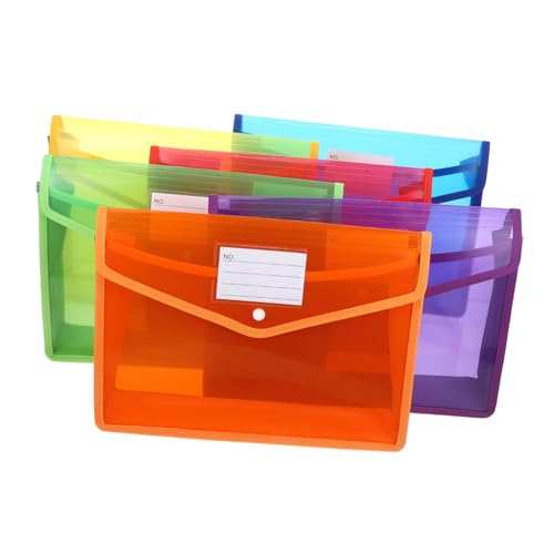 GARIOUANS 6 Stück Teiliges Kunststoff File Wallet mit Farbiger Dokumententasche Transparent mit Beschriftungstasche und Druckknopfverschluss Vielseitig für Büro Schule und Zuhause GARIOUANS 6 Stück Teiliges Kunststoff File Wallet mit Farbiger Dokumententasche Transparent mit Beschriftungstasche und Druckknopfverschluss Vielseitig für Büro Schule und Zuhause von GARIOUANS
