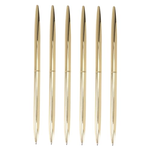 GARIOUANS 6 Stück Teiliges Metall Kugelschreiber Leichte Business Kugelschreiber mit Schwarzer Drehbar Edles Design für Büro Schule Bank und Hotel Glänzend Goldfarben GARIOUANS 6 Stück Teiliges Metall Kugelschreiber Leichte Business Kugelschreiber mit Schwarzer Drehbar Edles Design für Büro Schule Bank und Hotel Glänzend Goldfarben von GARIOUANS