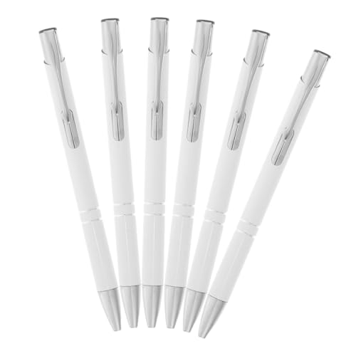 GARIOUANS 6 Stück Teiliges Metallischer Druckbarer Kugelschreiber mit Feiner Spitze Retractable Design Ergonomisch für Schule Büro Business Silberfarben GARIOUANS 6 Stück Teiliges Metallischer Druckbarer Kugelschreiber mit Feiner Spitze Retractable Design Ergonomisch für Schule Büro Business Silberfarben von GARIOUANS