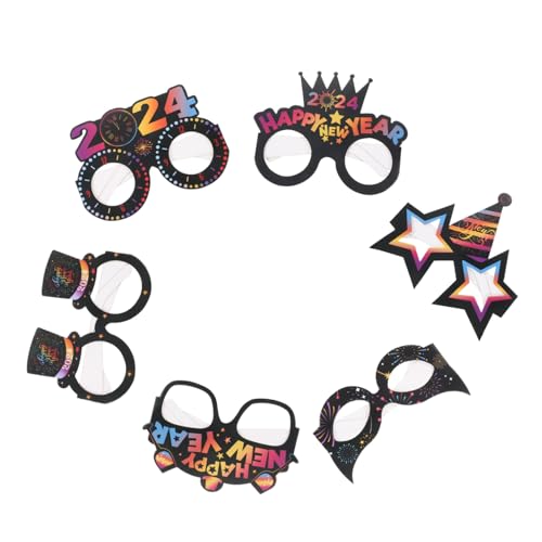 GARIOUANS 6 Stück Teiliges Neujahrs-papierbrillen in Schwarz-gold Bunte Eyeglasses Props für Erwachsene und Festliche Partydekoration und Fotoaccessoires für Silvester und Geburtstagsfeiern GARIOUANS 6 Stück Teiliges Neujahrs-papierbrillen in Schwarz-gold Bunte Eyeglasses Props für Erwachsene und Festliche Partydekoration und Fotoaccessoires für Silvester und Geburtstagsfeiern von GARIOUANS
