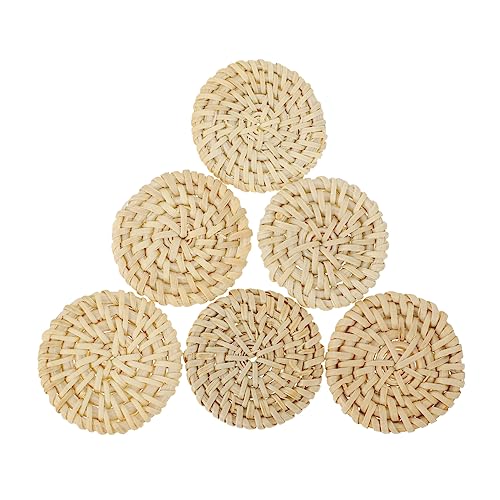 GARIOUANS 6 Stück Teiliges Runde Rattan Ohrringanhänger Handgefertigt Robust Langlebig DIY Schmuckzubehör zum Selbermachen Boho Ohrschmuck Basteln Kreativ von GARIOUANS