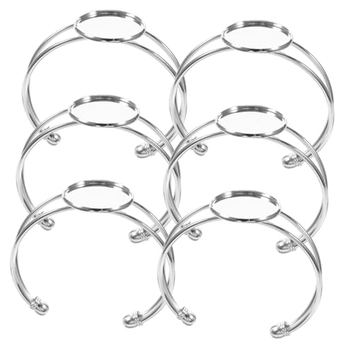 GARIOUANS 6 Stück Teiliges Rundes Y Form Kupferarmband DIY Armband Tablett Verstellbar Silber für Schmuckherstellung Anhänger GARIOUANS 6 Stück Teiliges Rundes Y Form Kupferarmband DIY Armband Tablett Verstellbar Silber für Schmuckherstellung Anhänger von GARIOUANS