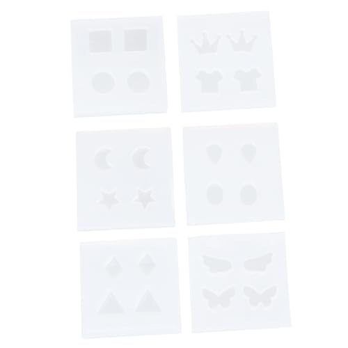GARIOUANS 6 Stück Teiliges Silikon Ohrstecker Formen Kleine Kreative DIY Ohrring Gießform Flexibel Leicht zu Entformen für Handgemachten Schmuck und Bastelprojekte zu Hause oder Schule von GARIOUANS