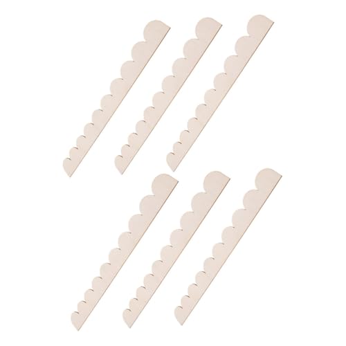 GARIOUANS 6 Stück Teiliges Unbehandelte Gewellte Holzleisten für Diy Heimdekoration Einzigartige Scalloped Holzleisten für Wand Schrank und Regalkanten Individuell Gestaltbar Natürliche von GARIOUANS