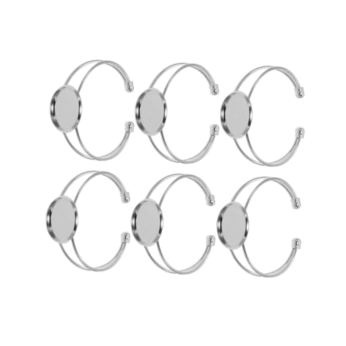 GARIOUANS 6 Stück Y Förmige Kupfer Armband Rohlinge Silberfarben DIY Schmuckzubehör für Armbänder Selber Machen Resin Cabochons von GARIOUANS