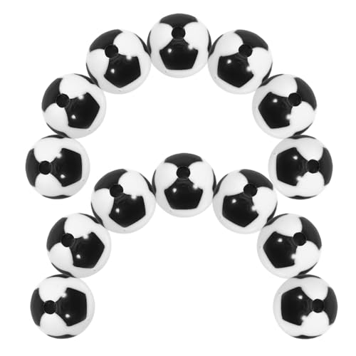 GARIOUANS 60 Stück Acryl Fußball Perlen Rund Spacer Beads für DIY Schmuck Handwerk Armbänder Halsketten Sport-motiv Leichte Langlebige Bastelperlen von GARIOUANS