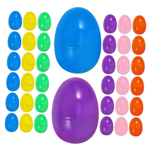 GARIOUANS 60 Stück Befüllbare Jumbo Eier Bunt Für Mädchen Extra Große Eier Jagd Leckerli Süßigkeiten Eier Dekorationen Befüllbare Eier Gastgeschenk Künstliche Eier Blaue Eier von GARIOUANS