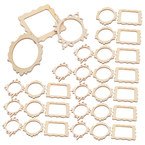 GARIOUANS 60 Stück DIY Holzscheiben für Bastelprojekte Unbemalte Holzplättchen Kreative Foto Ausschnitte für Handwerk und Dekoration von GARIOUANS