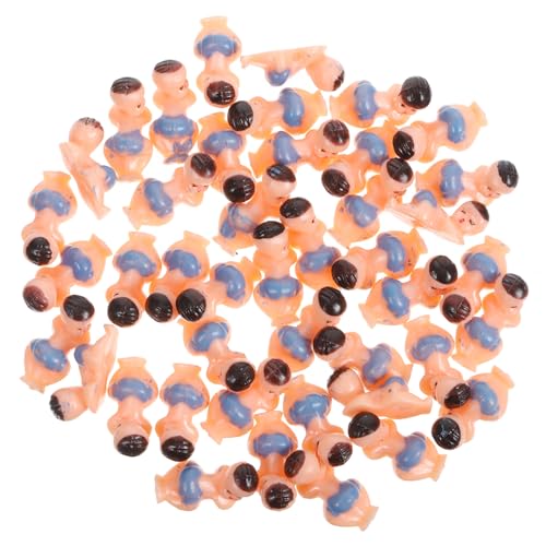 GARIOUANS 60 Stück Mini Junge Mädchen Figuren aus Kunststoff Kleine Schlafende Babypuppen Partydeko für Shower Blau als Partybedarf und zur Geburt von GARIOUANS