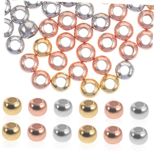 GARIOUANS 60 Stück Teiliges Runde Spacer perlen in Weißgold Gold und Roségold für DIY Armbänder Halsketten und Schmuckherstellung Vielseitiges Zubehör für Kreative Bastelprojekte von GARIOUANS