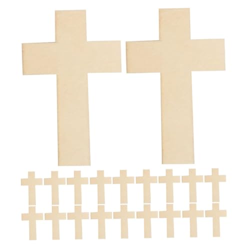 GARIOUANS 60 Stück Teiliges Unvollendete Holzkreuze zum Bemalen Glatte Holzscheiben für DIY Basteln Vielseitige Dekoration für Religiöse Anlässe Geschenkanhänger und Wohnaccessoires von GARIOUANS
