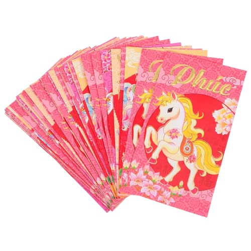 GARIOUANS 60 Stück Vietnamesische Rote Neujahrsumschläge Geldpakete Jahr Des Pferdes – Rote Papierumschläge Für Bargeld – Geldtaschen Frühlingsfest von GARIOUANS