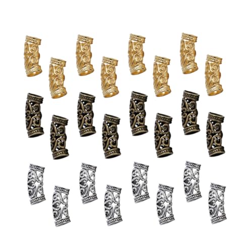 GARIOUANS 60 Stück Vintage Holzoptik Spacer Perlen Legierung für DIY Schmuckherstellung Dreadlocks Zubehör mit Tibetischen Geschwungenen Röhrenperlen und Einzigartigen Designs von GARIOUANS