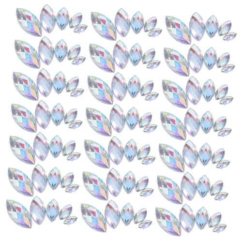 GARIOUANS 600 Stück Acryl Flatback Strasssteine Weiß Ab Mischgrößen Funkelnde Bastelsteine für Schmuck Handyhüllen DIY Deko Langlebig Farbbeständig Vielseitig Einsetzbar von GARIOUANS