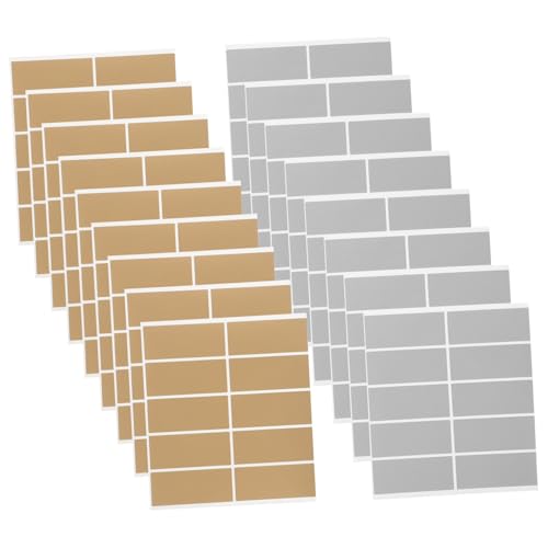 GARIOUANS 600 Stück Rubbelaufkleber DIY Rubbelse Rubbelkarten Aufkleber Zur Geschlechtsenthüllung Rechteckige Belohnungsaufkleber Belohnungs Rubbelkarten Goldene DIY von GARIOUANS