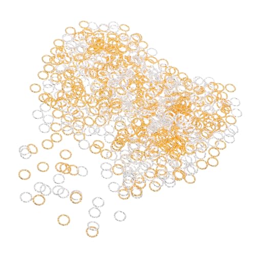 GARIOUANS 600 Stück Twisted Open Jump Rings DIY Earring Parts Metallverbinder Gold Silber Handgefertigte Schmuckzubehör für Halsketten Armbänder Basteln GARIOUANS 600 Stück Twisted Open Jump Rings DIY Earring Parts Metallverbinder Gold Silber Handgefertigte Schmuckzubehör für Halsketten Armbänder Basteln von GARIOUANS
