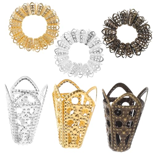 GARIOUANS 60Stücke Blumenperlenkappen Blütenförmige Perlenendkappen für Schmuck DIY Leichtes Zubehör für Armbänder Halsketten und Ohrringe für Bastelprojekte von GARIOUANS