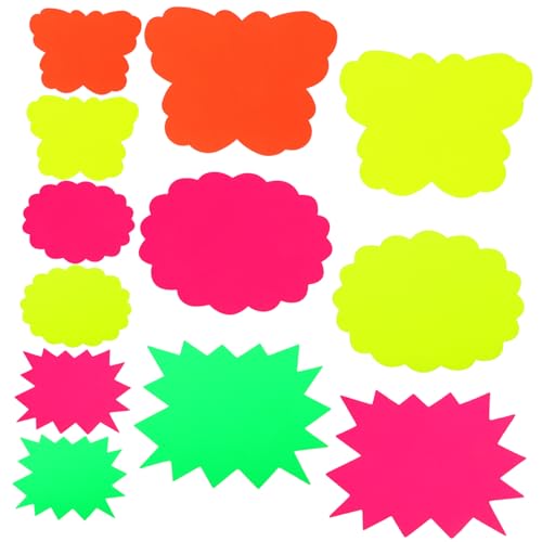 GARIOUANS 60Stücke Fluoreszierende Preisschilder für Supermärkte und Schmetterlingsförmig Farbenfroh Einfach Handbeschreibbar für Einzelhandel und Aktionszeiträume von GARIOUANS
