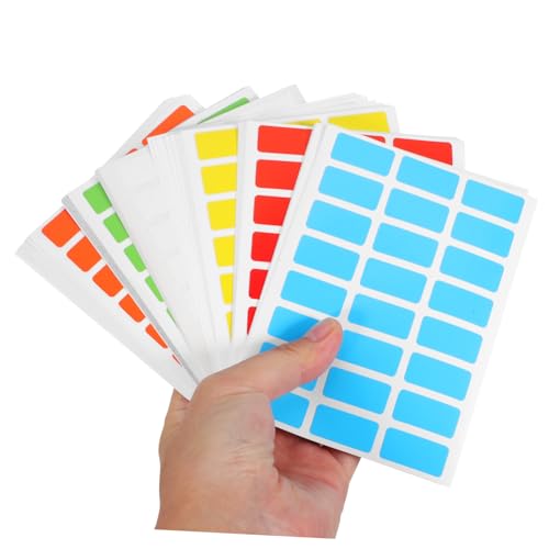 GARIOUANS 6Er-Packungen Bunte Aufkleberetiketten Zweck farbig Etiketten für Dateiordner Danke klein kleben wiederverwendbare sticker Beschriftungslabels Buchetiketten rechteckige Aufkleber von GARIOUANS
